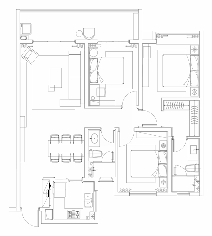 成都套餐裝修公司非梵家129平輕奢風3室2廳2衛(wèi)裝修案例：演繹空間優(yōu)雅如詩的氣質(zhì)格調(diào)17