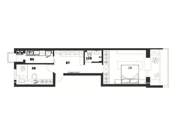 成都裝飾公司：長條形小戶型裝修設(shè)計(jì)方案分享2