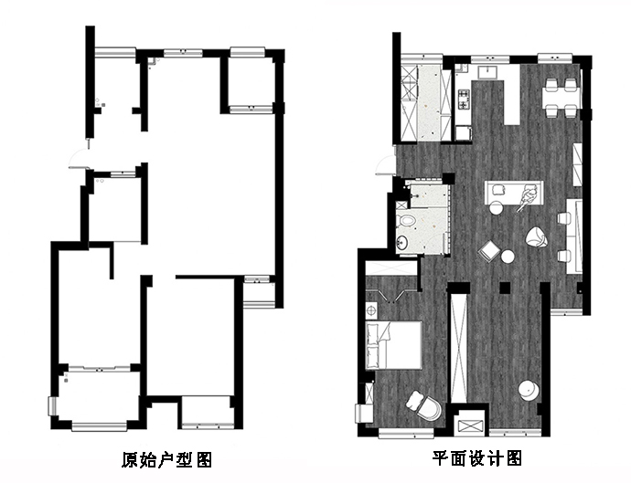 成都裝修公司非梵家：100平米攝影師三口之家 在有限的空間里構(gòu)建有序的日常低熵-戶型圖